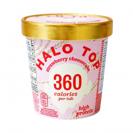 Halo top παγωτό οικογενειακό 360 calories strawberry cheesecake (473ml)