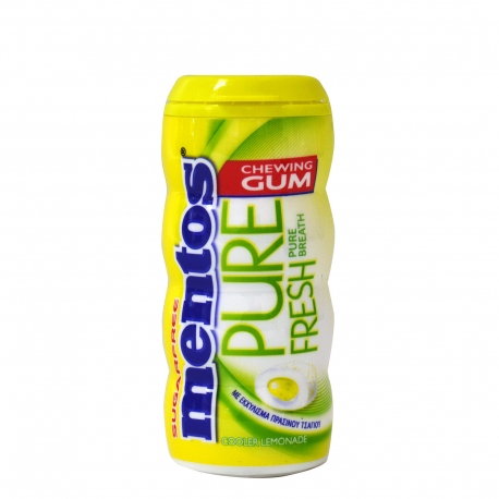 Mentos τσίχλες pure fresh cooler lemonade & εκχύλισμα πράσινου τσαγιού - χωρίς ζάχαρη (28g)