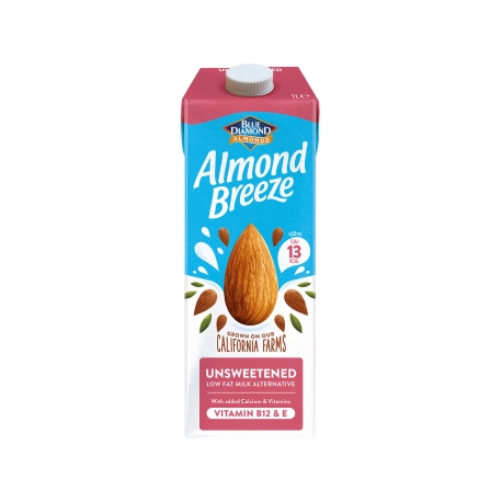Blue diamond ρόφημα αμυγδάλου almond breeze unsweetened - χωρίς λακτόζη, χωρίς ζάχαρη, vegetarian, vegan (1lt)