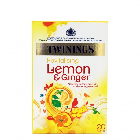 Twinings αφέψημα revitalising lemon & ginger - προϊόντα που μας ξεχωρίζουν 20 μερίδες (20φακ.)