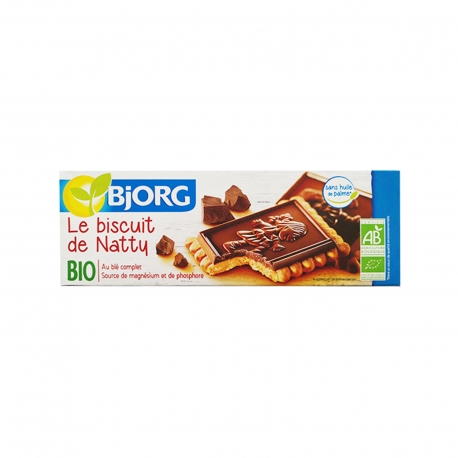 Bjorg μπισκότα de natty με επικάλυψη σοκολάτας - βιολογικό, προϊόντα που μας ξεχωρίζουν (150g)