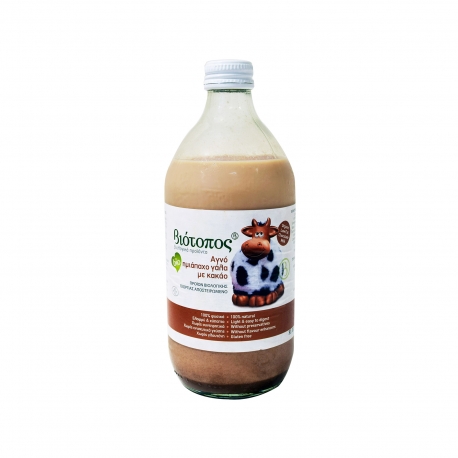 Βιότοπος γάλα αγελάδος με κακάο ημιάπαχο 1,7% - βιολογικό, χωρίς γλουτένη (500ml)