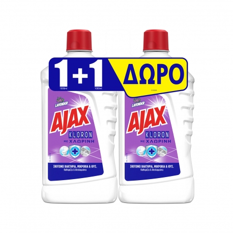 Ajax υγρό καθαριστικό πατώματος kloron lila (1lt) (1+1)