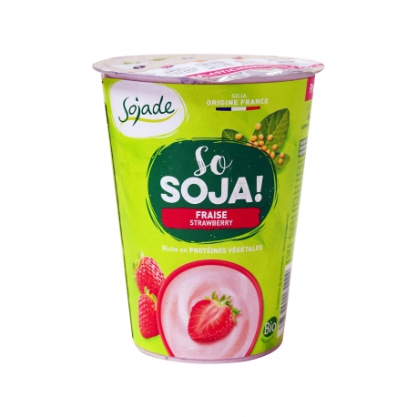 Sojade επιδόρπιο σόγιας ψυγείου so soya φράουλα - βιολογικό, χωρίς λακτόζη, vegan (400g)
