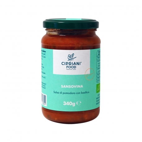 Cipriani σάλτσα ντομάτας sansovina με βασιλικό - βιολογικό, προϊόντα που μας ξεχωρίζουν (340g)