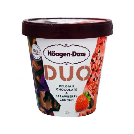 Haagen Dazs παγωτό οικογενειακό duo belgian chocolate & strawberry crunch (0.36kg)