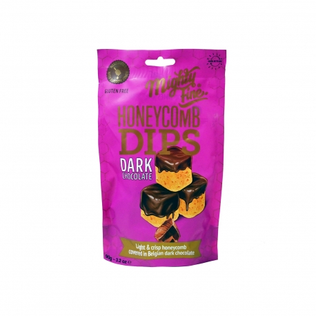 Mighty fine μπουκιές honeycomp dips dark chocolate - χωρίς γλουτένη (90g)