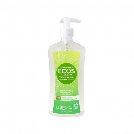Ecos υγρό κρεμοσάπουνο lemongrass - οικολογικά, vegan, προϊόντα που μας ξεχωρίζουν (500ml)