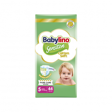 Babylino πάνες παιδικές sensitive cotton soft Nο. 5/ 11-16kg (44τεμ.)