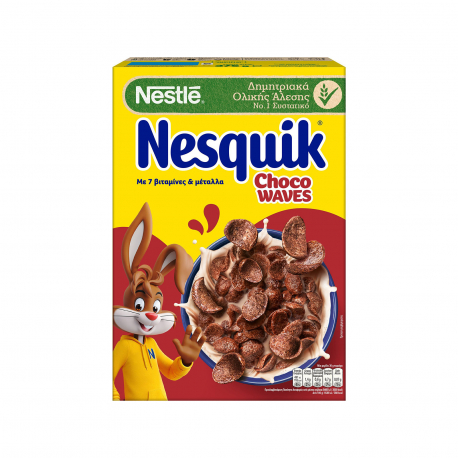 Nesquik δημητριακά ολικής άλεσης παιδικά choco waves (375g)