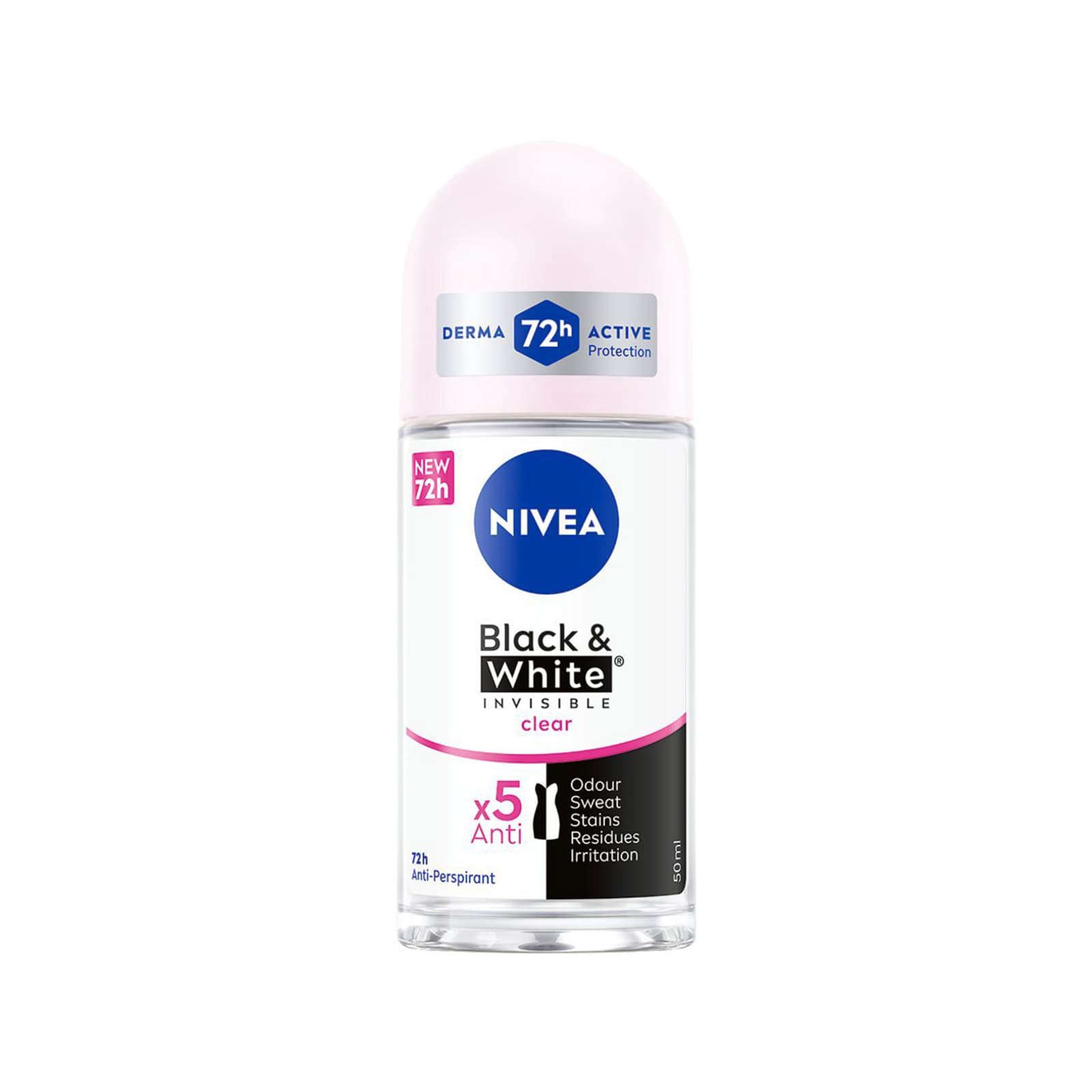 Nivea Black & White Invisible αποσμητικό roll on γυναικείο εικόνα 1