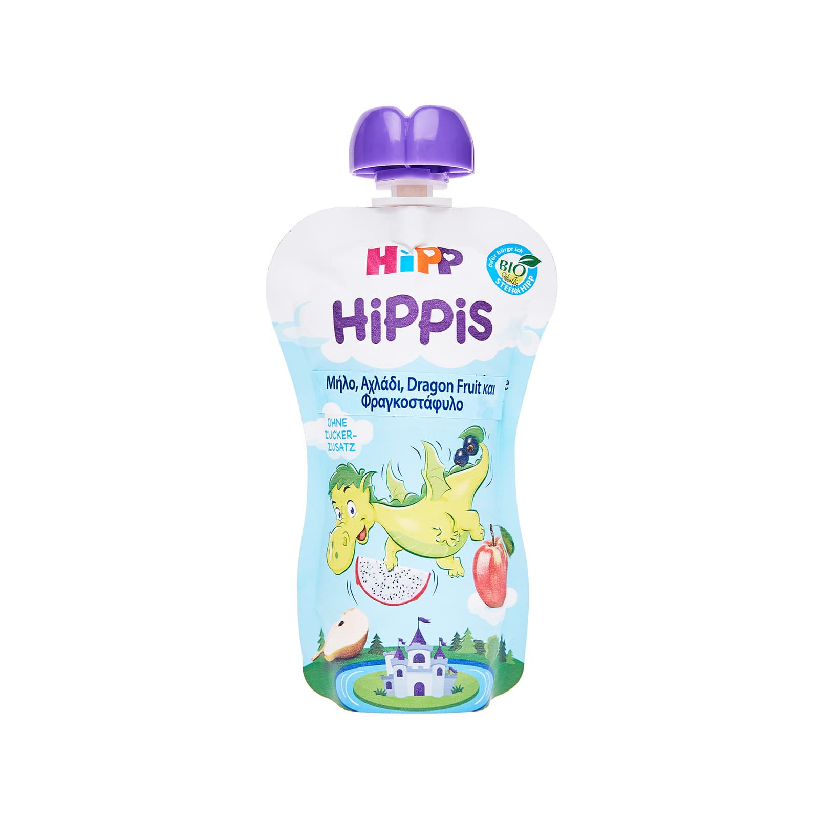 Hipp Hippis φρουτοπολτός έτοιμος παιδικός μήλο, αχλάδι, dragon fruit & φραγκοστάφυλο 100g εικόνα 1