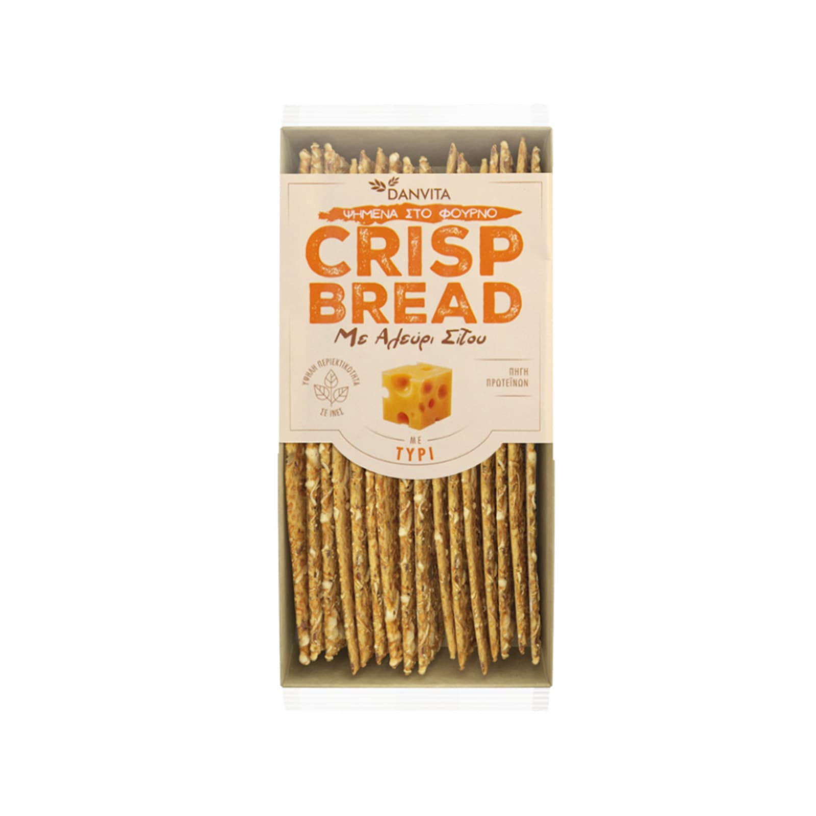 Crisp Bread παξιμαδάκια σίτου με τυρί 130g εικόνα 1