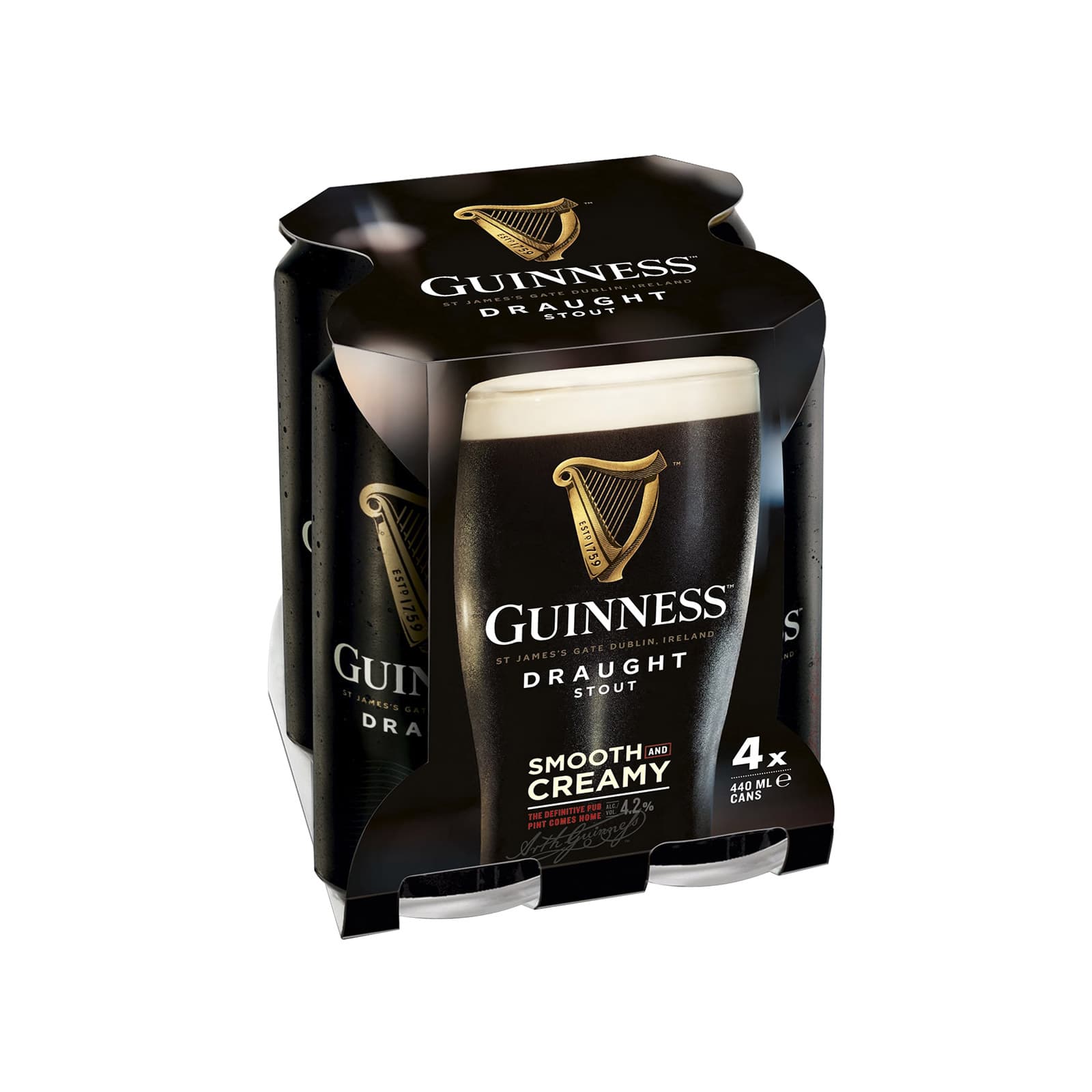 Guinness Draught μπίρα 4x440ml εικόνα 1
