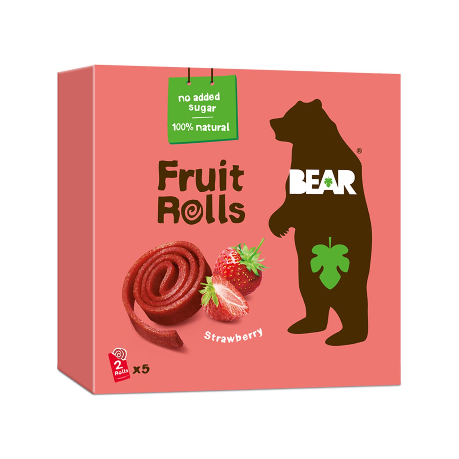 Bear Fruit Rolls σνακ αποξηραμένου φρούτου παιδικό φράουλα 5x20g εικόνα 1