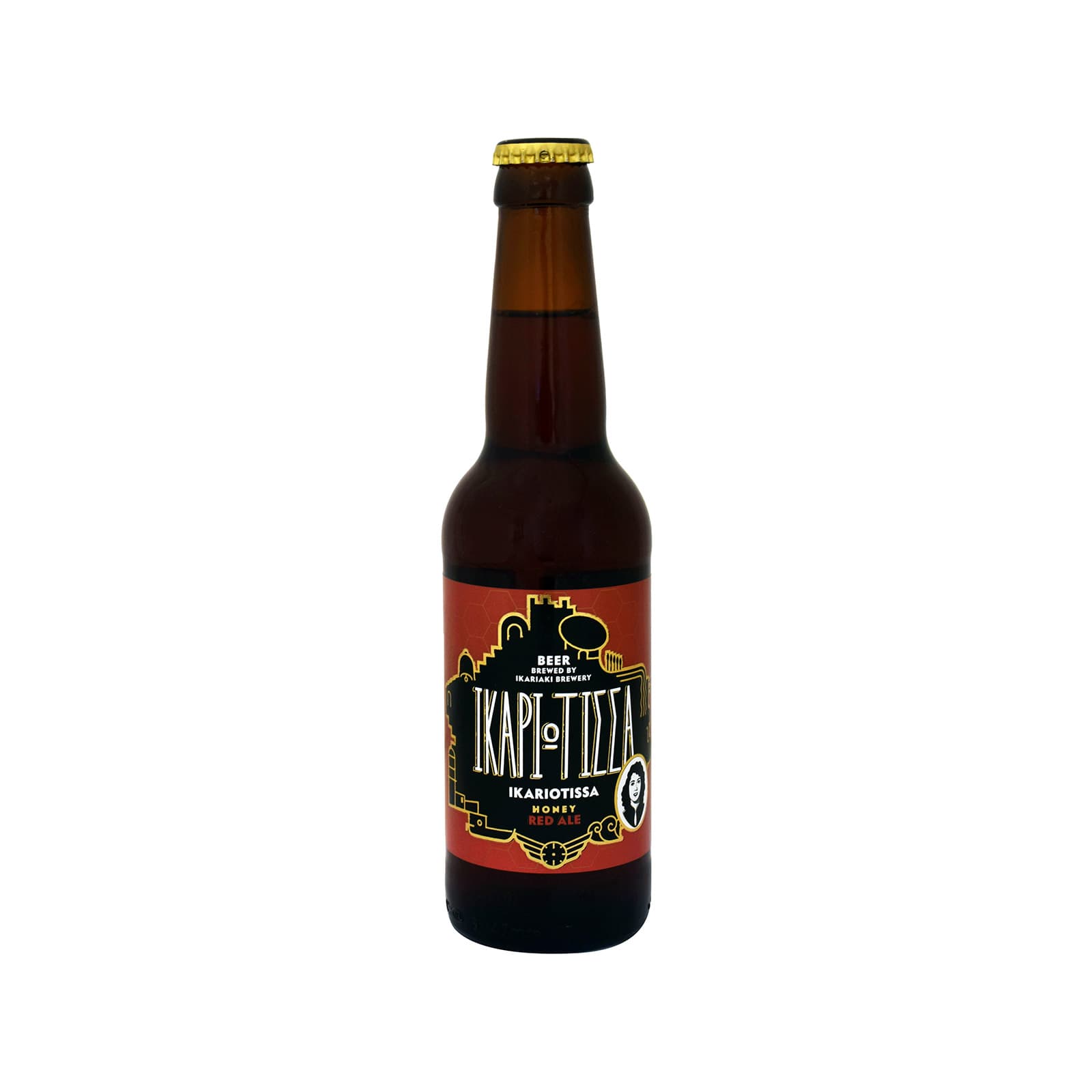 Ικαριώτισσα Red ale honey μπίρα 330ml εικόνα 1