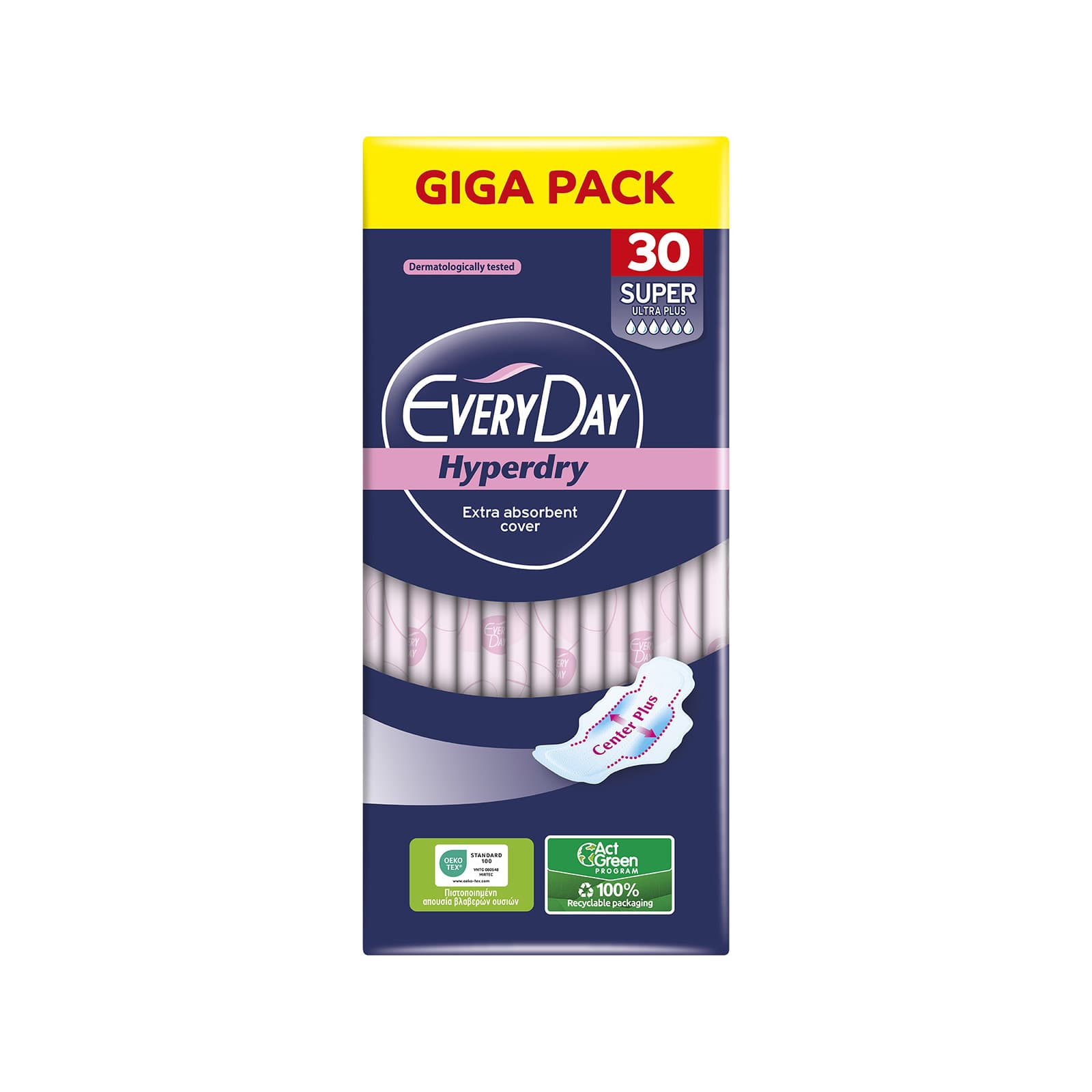 Everyday Hyperdry σερβιέτες super ultra plus με φτερά 30τεμ εικόνα 1