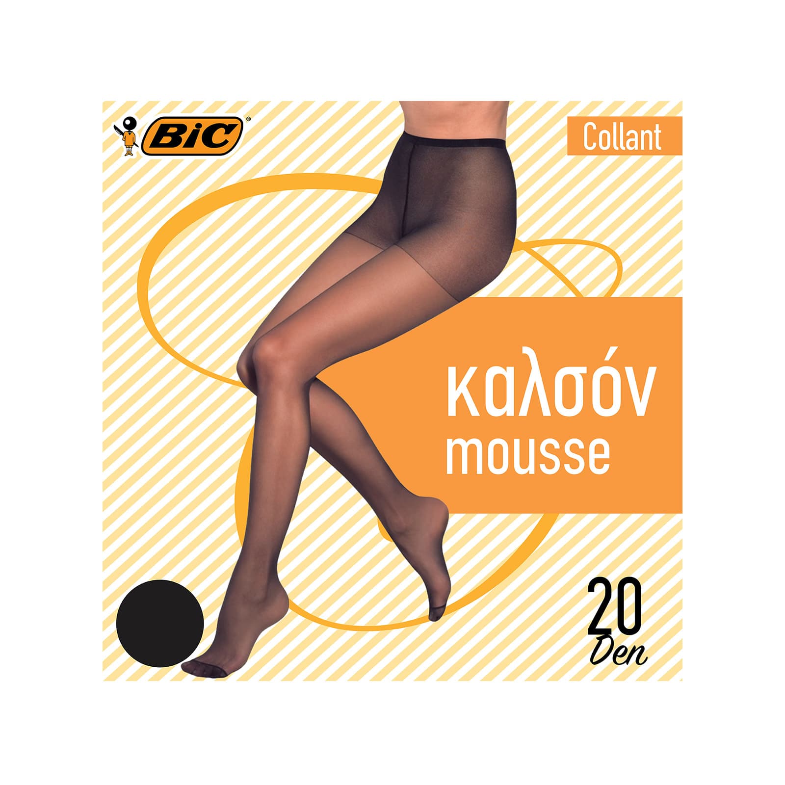 Bic καλσόν normal size 1- 2/ μαύρο 20den εικόνα 1