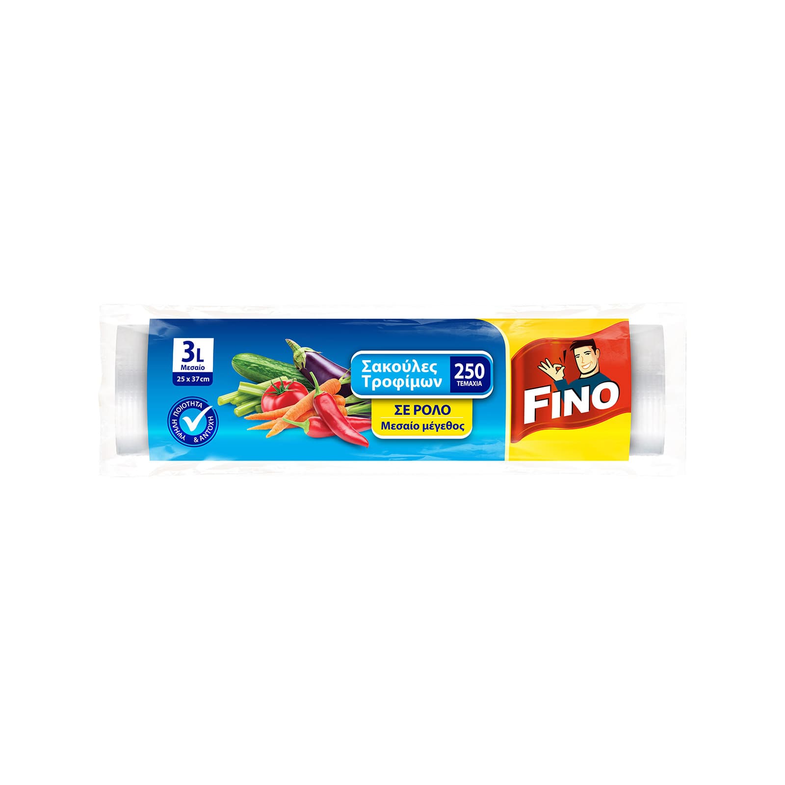Fino 3lt σακουλες τροφίμων σε ρολο μεσαίες 25x3εκ. 250τεμ εικόνα 1