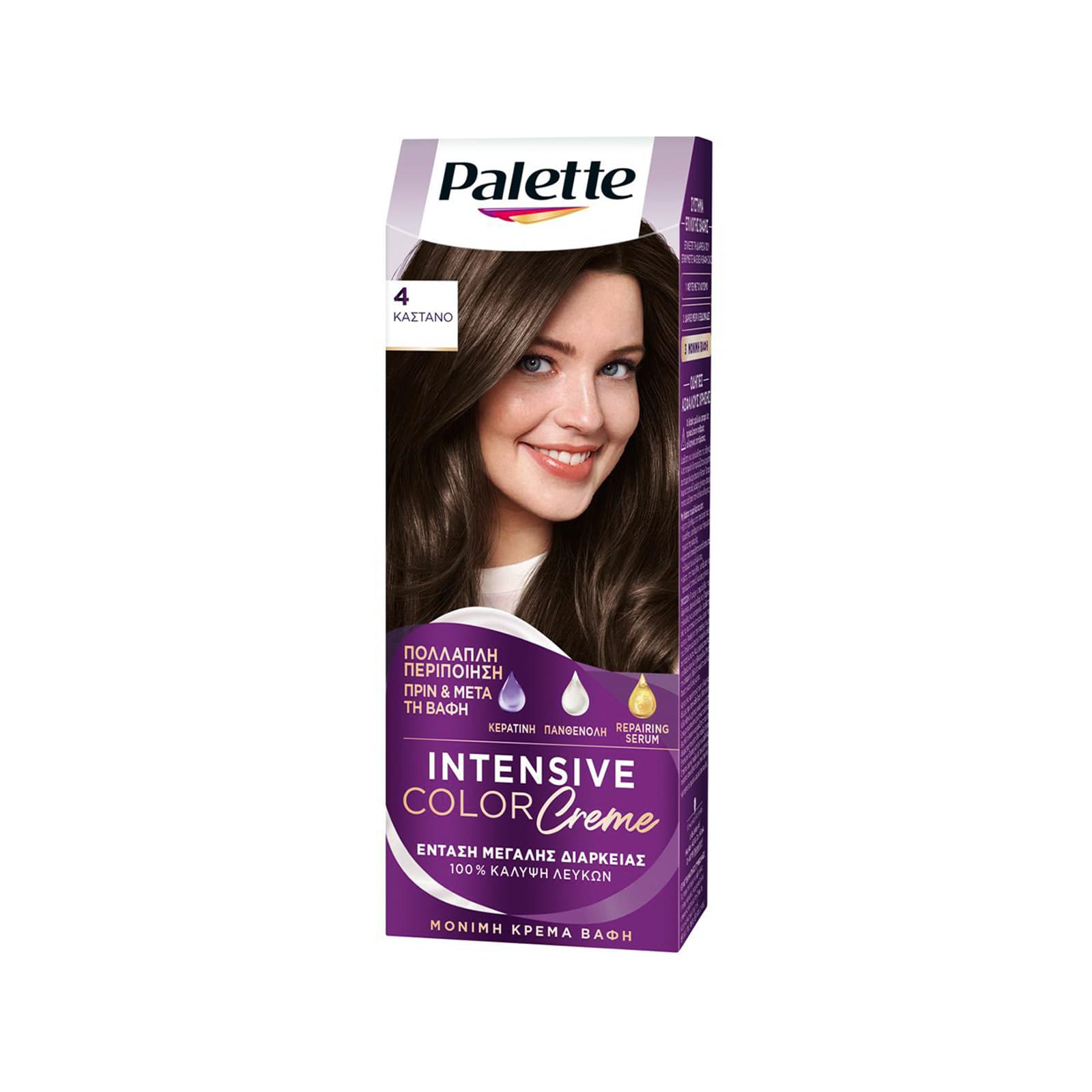 Palette Intensive Color Creme βαφή μαλλιών καστανο Nο. 4 110ml εικόνα 1