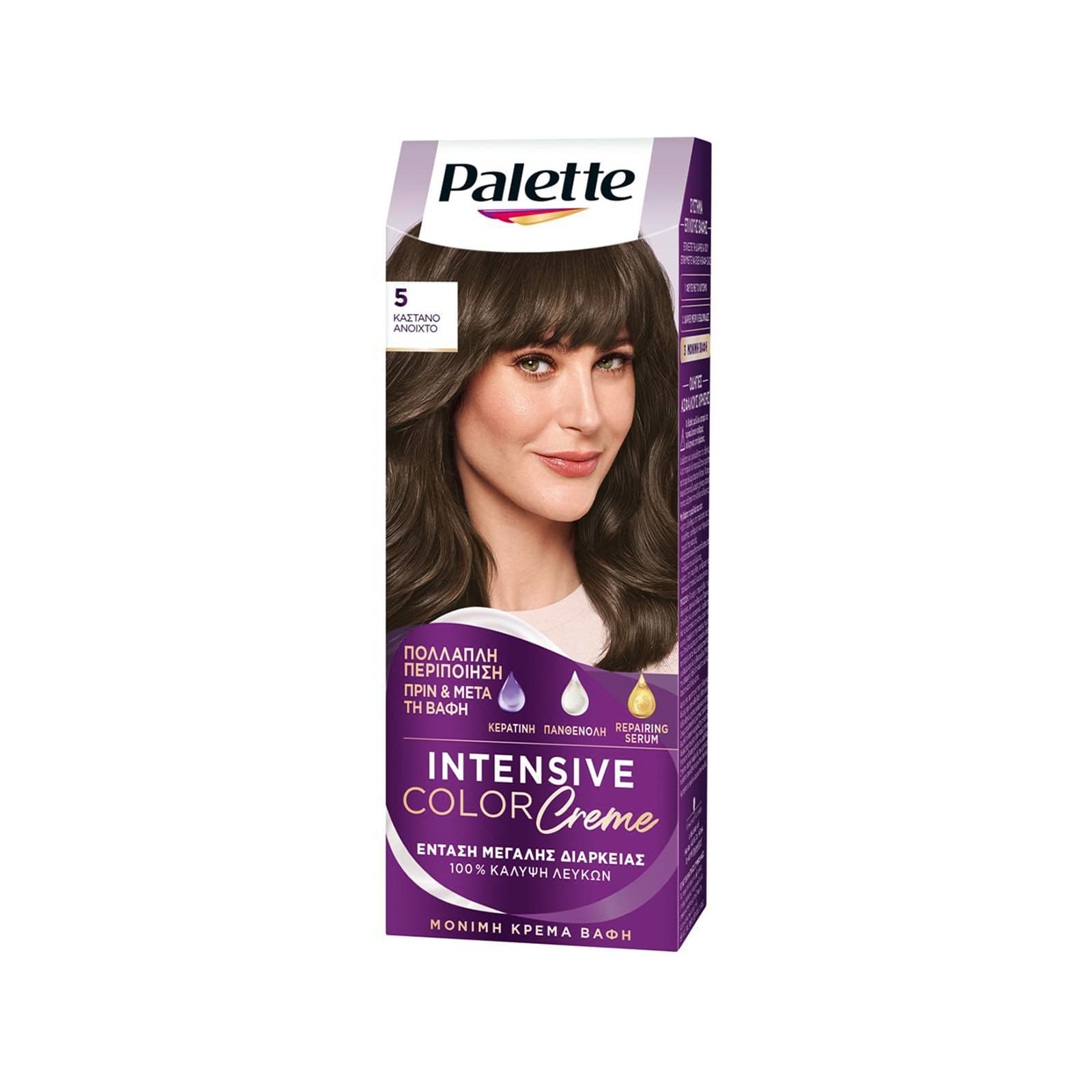 Palette Intensive Color Creme βαφή μαλλιών καστανό ανοιχτό Nο .5 100ml εικόνα 1