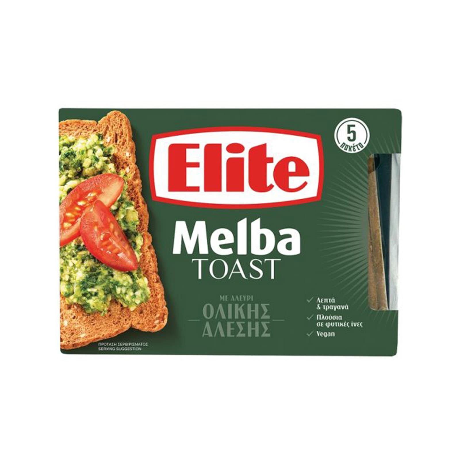 Elite Melba toast φρυγανάκια με αλεύρι ολικής 100g εικόνα 1