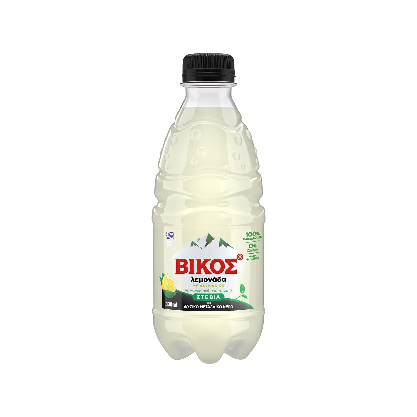 Βίκος Stevia αναψυκτικό λεμονάδα με ανθρακικό 330ml εικόνα 1