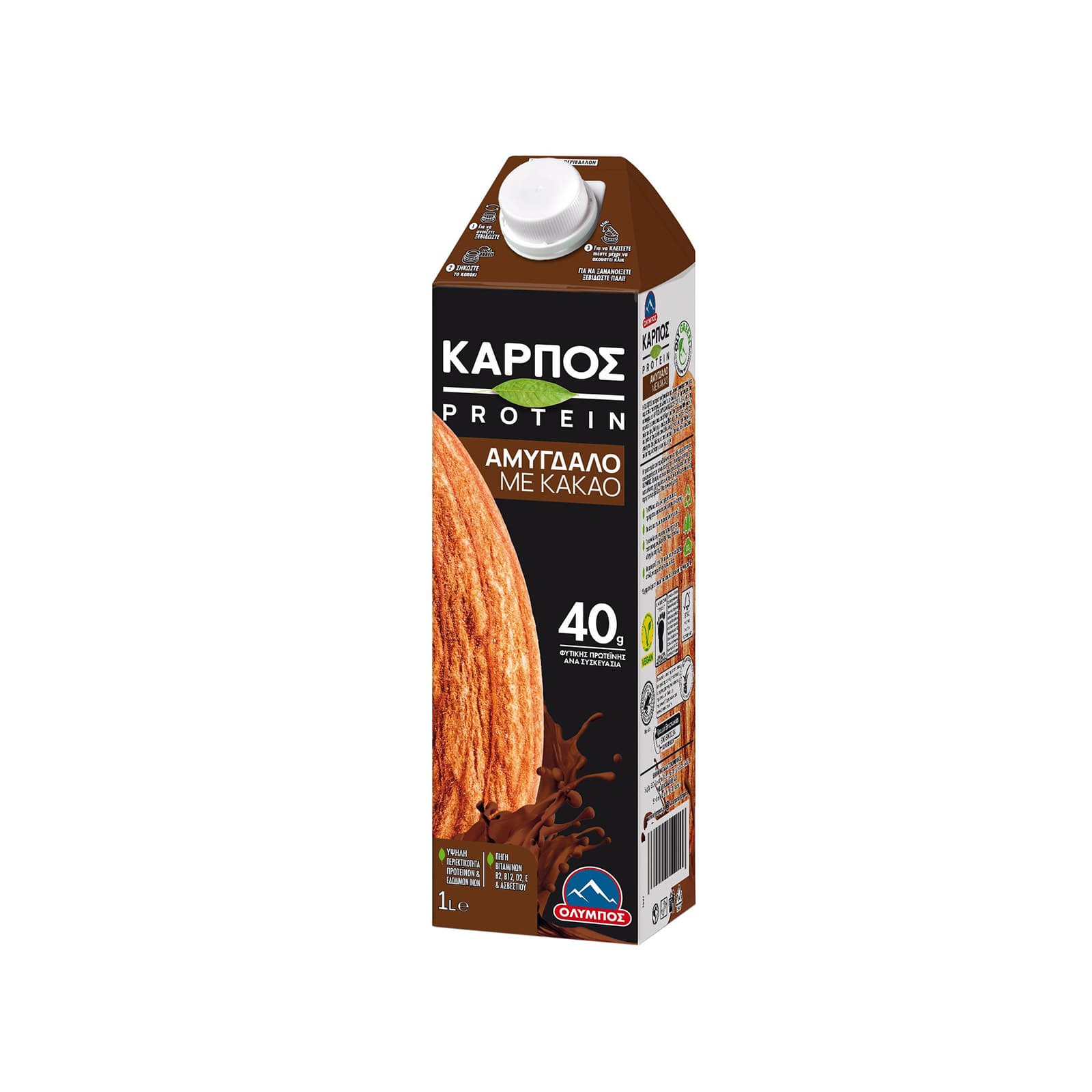 Όλυμπος Καρπός protein ρόφημα αμυγδάλου με κακάο 1lt εικόνα 1