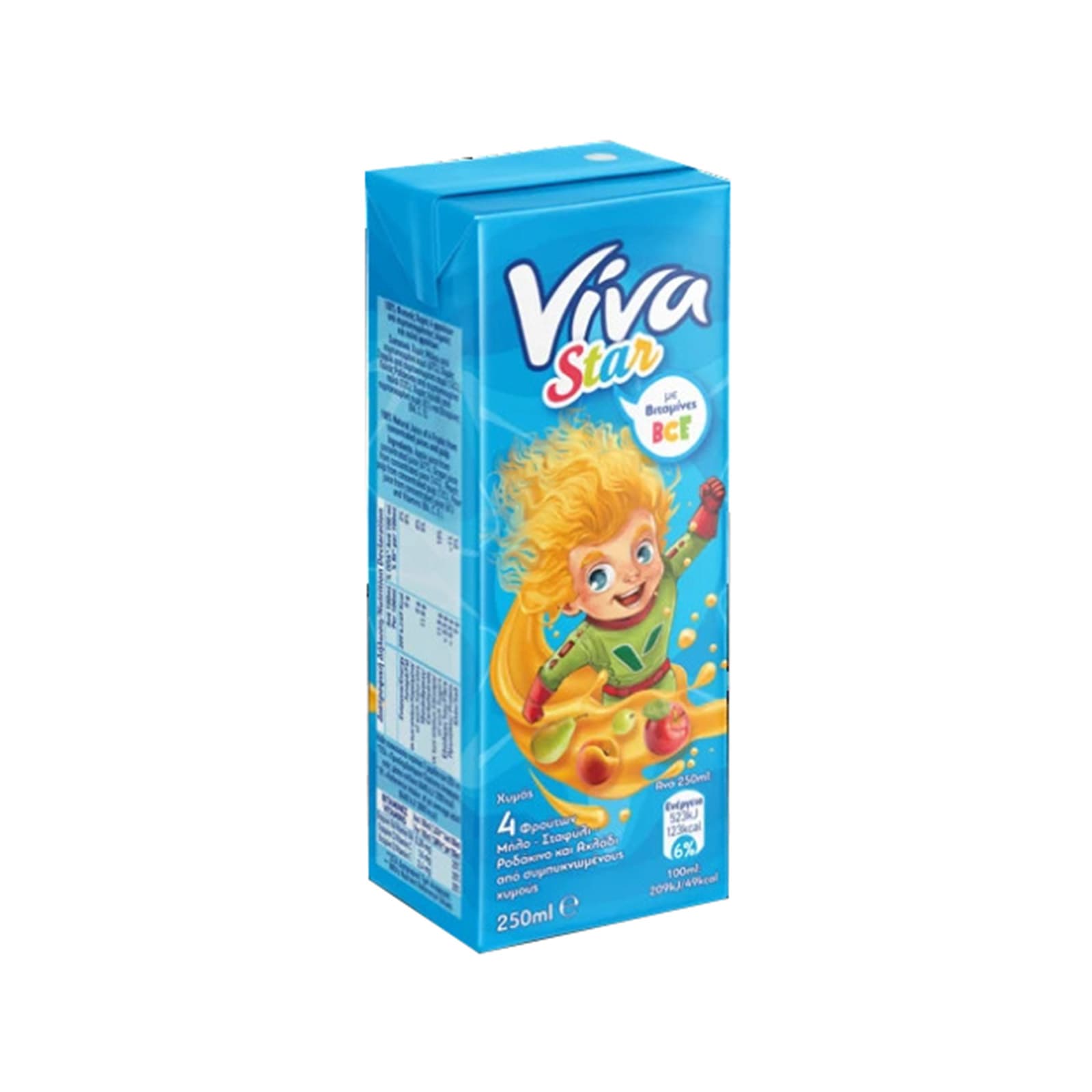 Viva Star 100% φυσικός χυμός μπλε - 4 φρούτα 250ml εικόνα 1