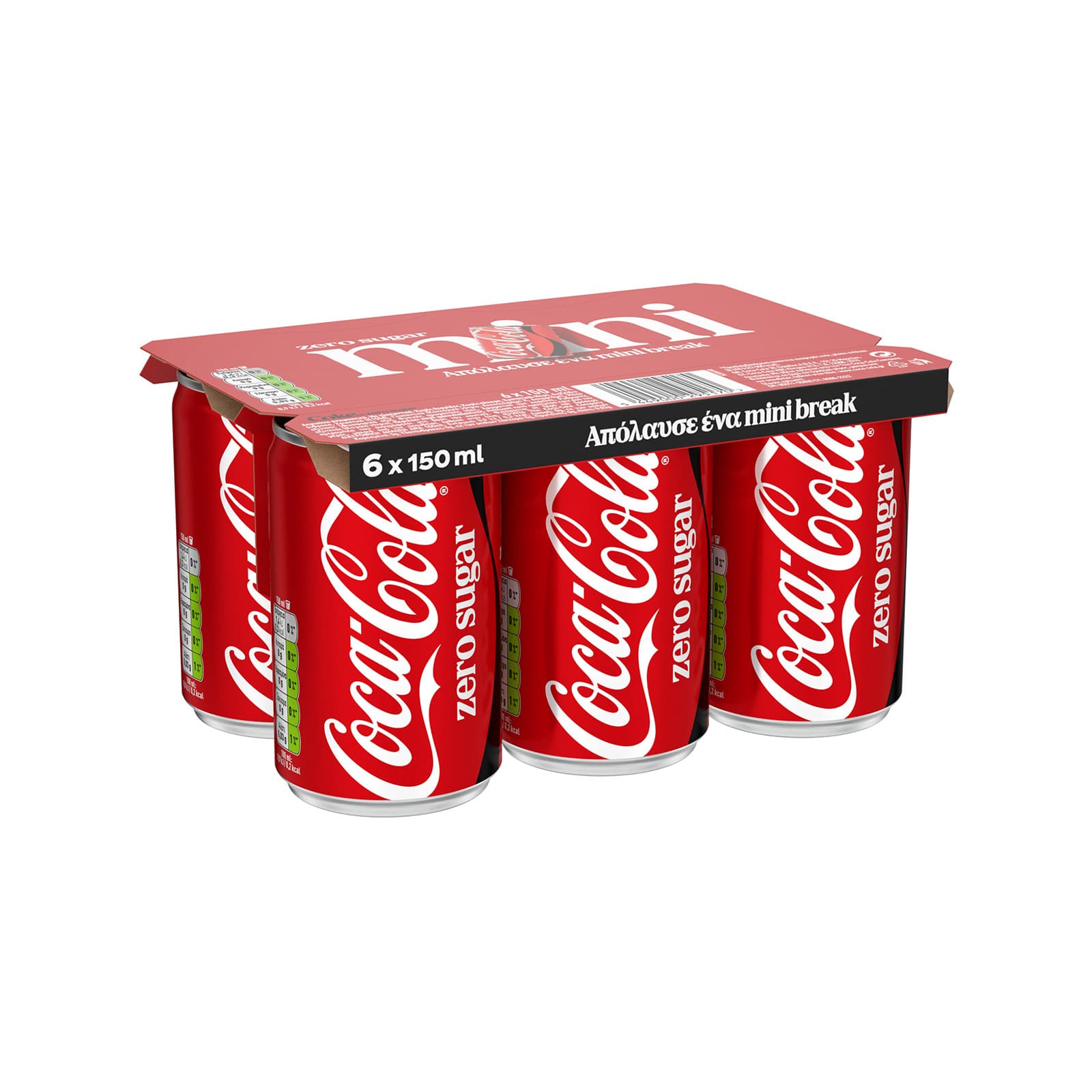 Coca Cola Zero αναψυκτικό 6x150ml εικόνα 1
