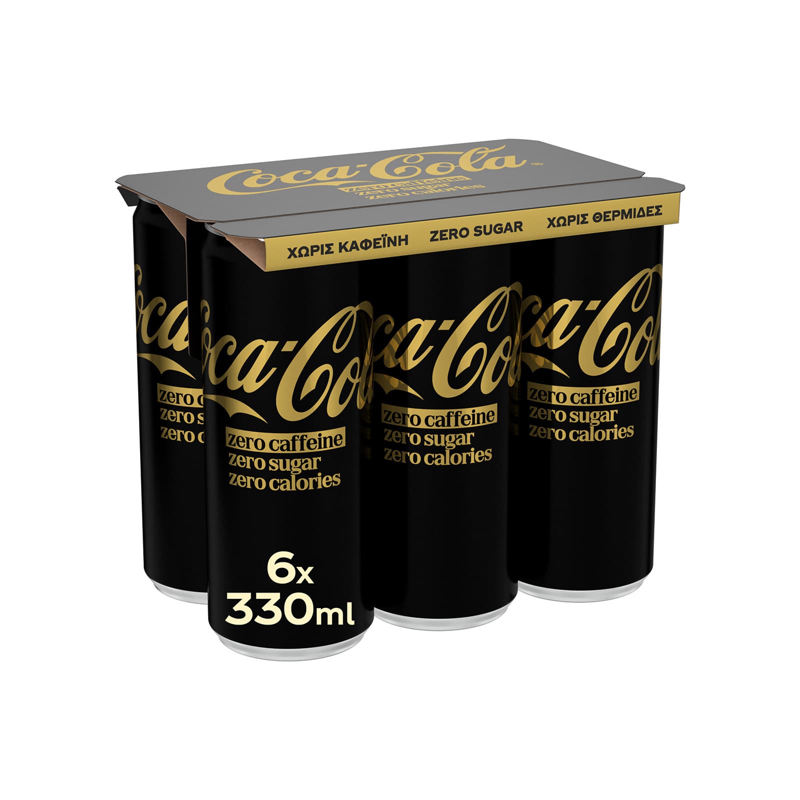 Coca Cola Zero αναψυκτικό χωρίς καφεΐνη 6x330ml εικόνα 1