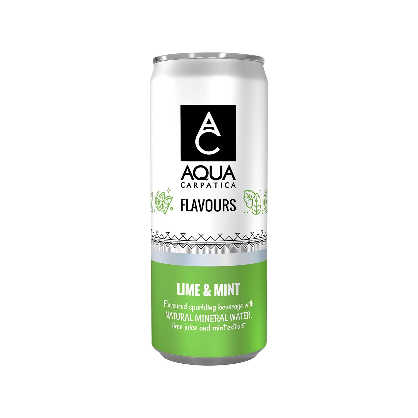 Aqua Carpatica Flavours φυσικό μεταλλικό νερό ανθρακούχο lime & mint 330ml εικόνα 1