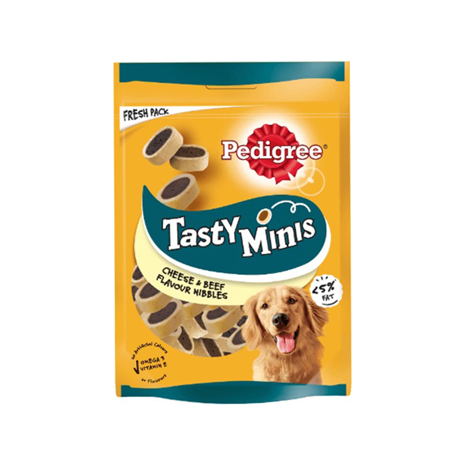 Pedigree Tasty Minis τροφή σκύλου συμπληρωματική cheesy bites με τυρί & μοσχάρι 140g εικόνα 1