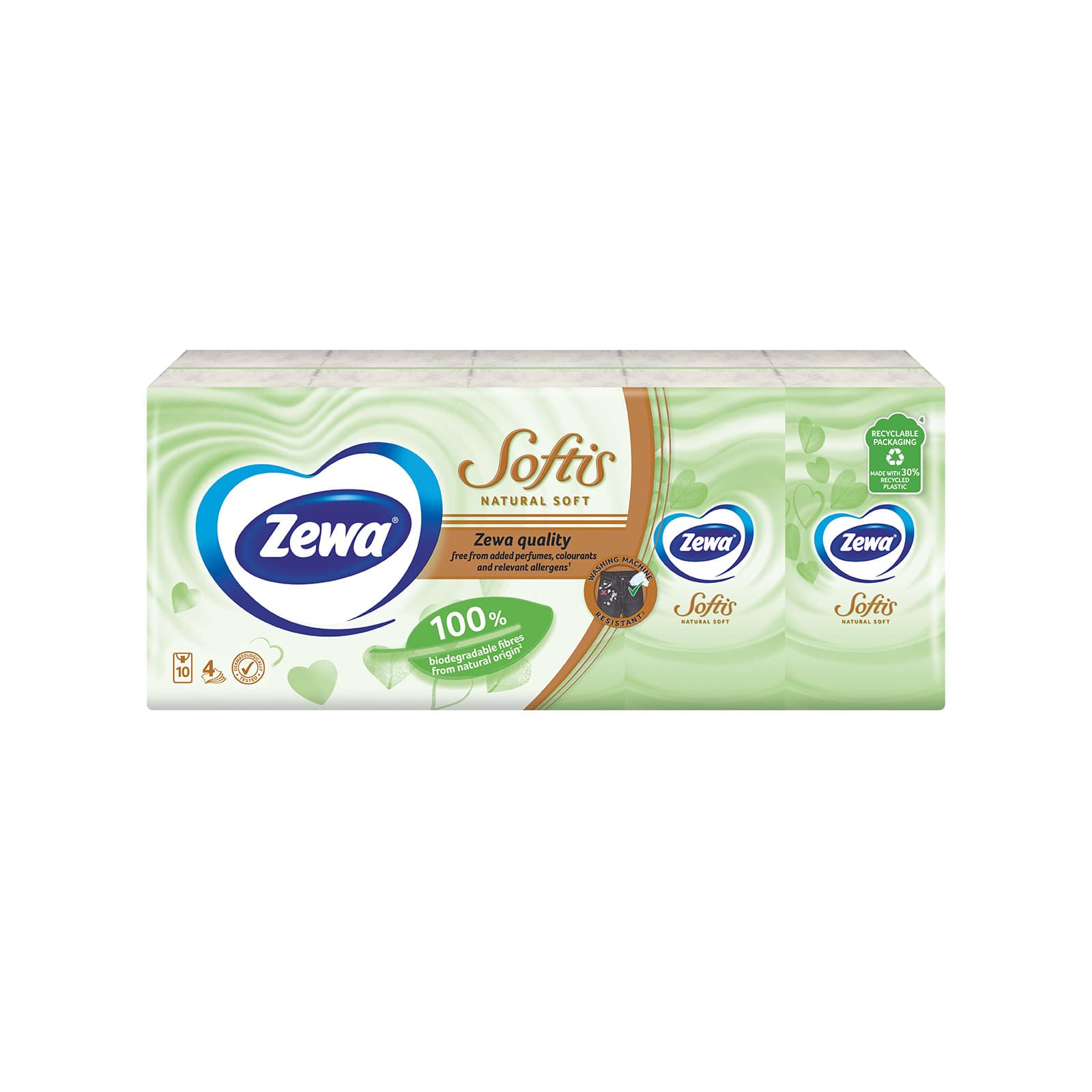 Zewa Softis χαρτομάντηλα τσέπης natural soft 220g εικόνα 1