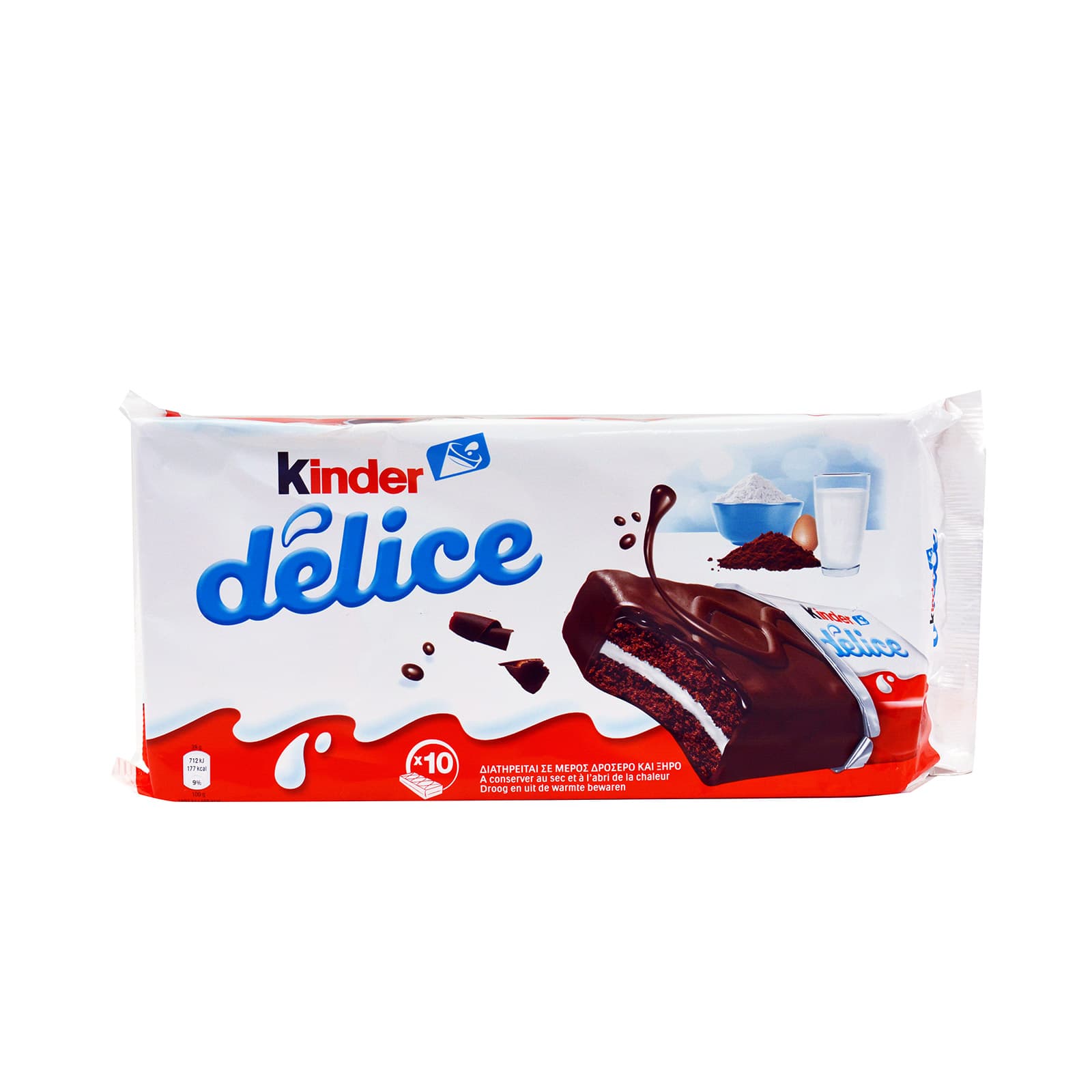 Kinder Delice κέικ παιδικό με κακάο & γαλακτώδη γέμιση 10x39g εικόνα 1
