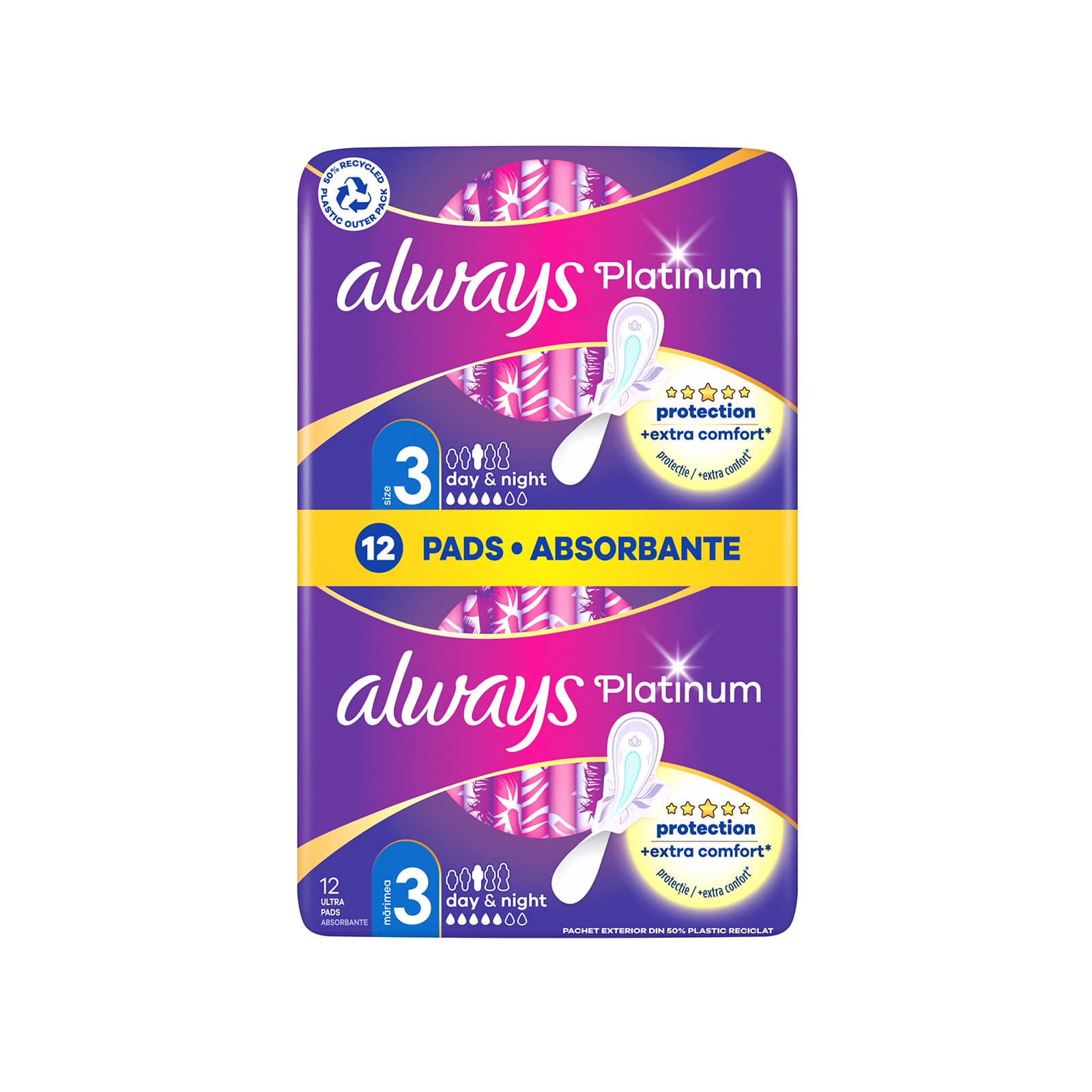 Always Platinum Nο. 3 σερβιέτες ultra night με φτερά 12τεμ εικόνα 1