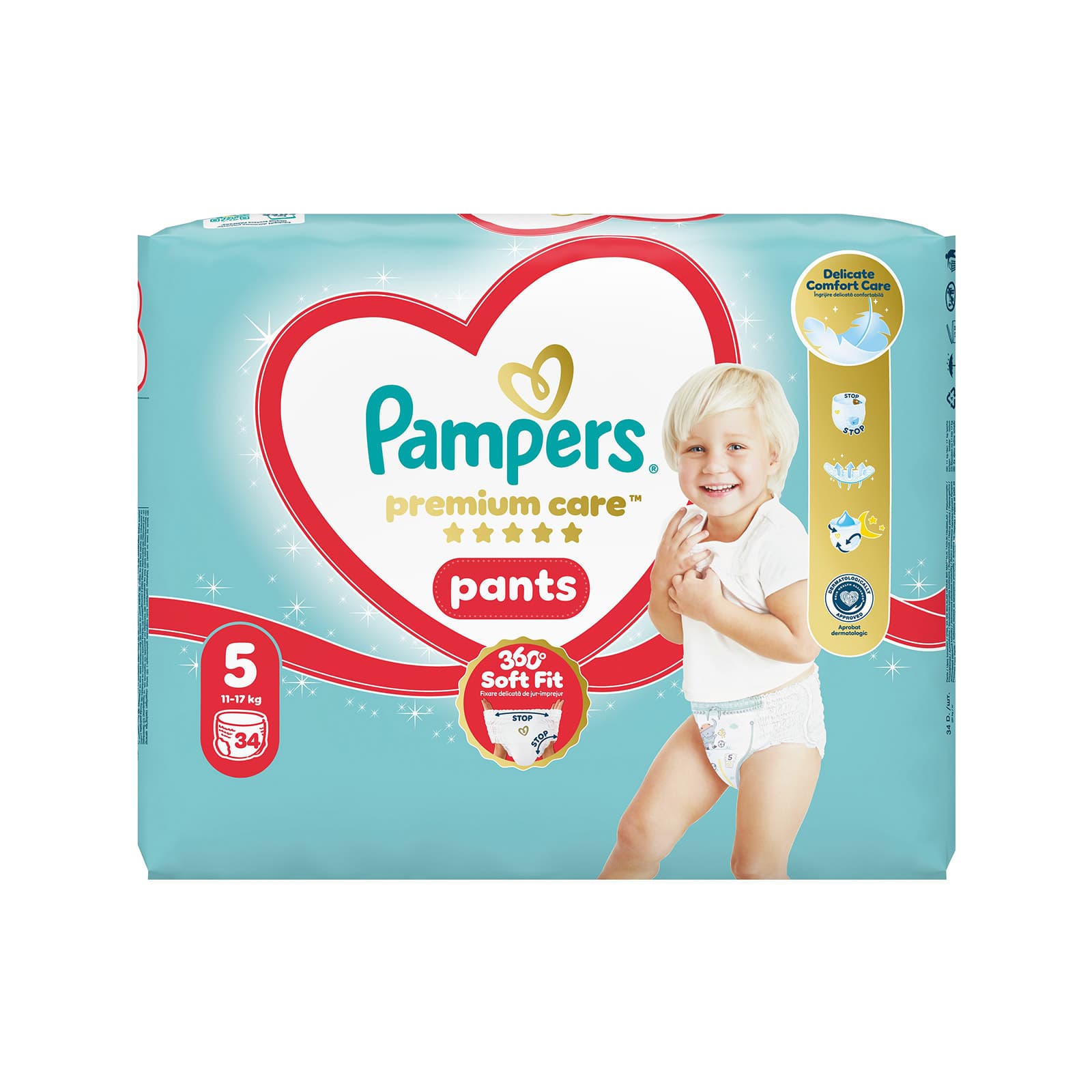Pampers Premium Care πάνες βρακάκι παιδικές Nο. 5 / 12- 17kg 34τεμ εικόνα 1