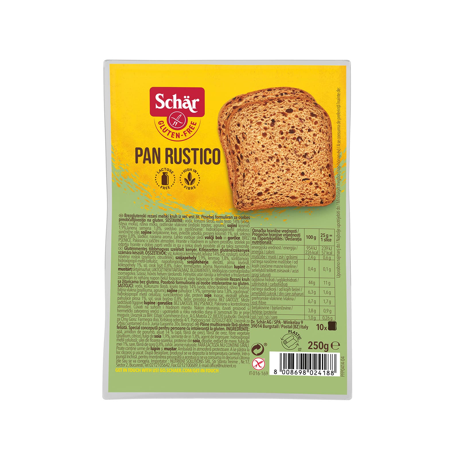 Schar Pan Rustico ψωμί πολύσπορο σε φέτες 250g εικόνα 1