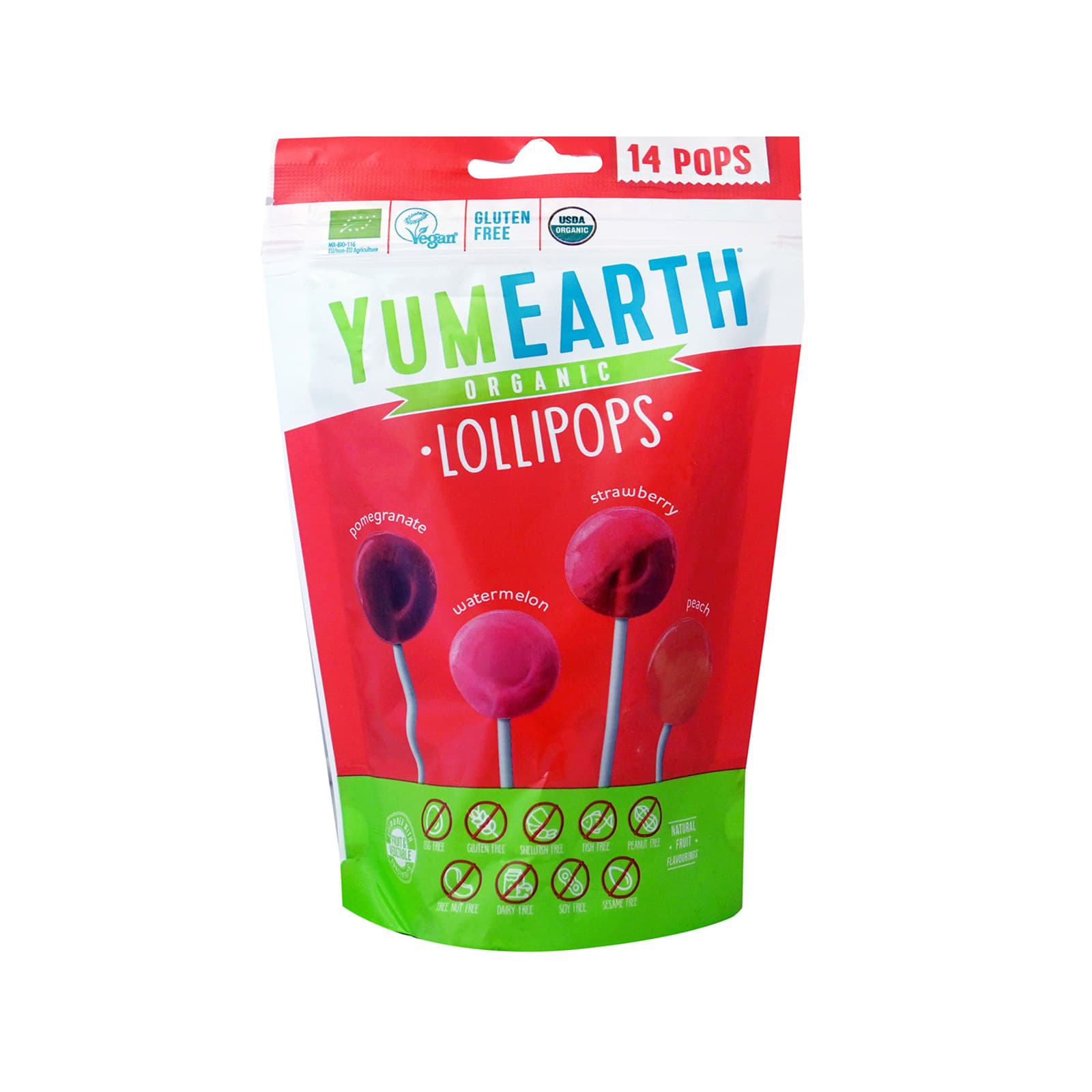 Yumearth γλειφιτζούρια με γεύση φρούτων 85g εικόνα 1