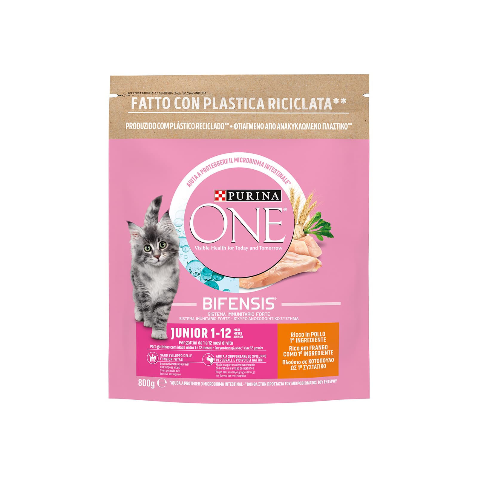Purina One junior bifensis τροφή γάτας κοτόπουλο 800g εικόνα 1