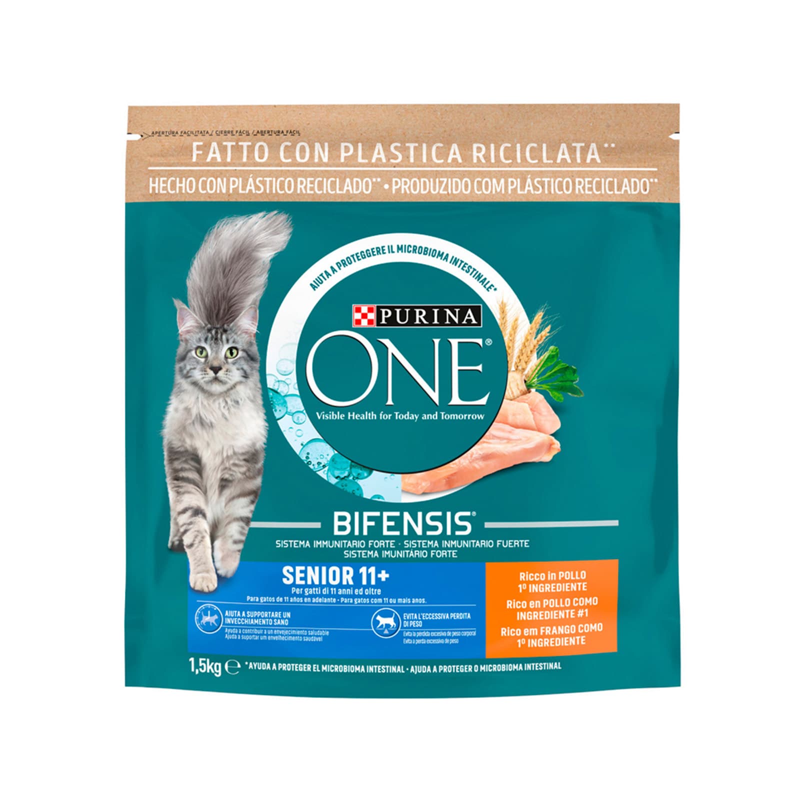 Purina One bifensis senior 11+ ξηρά τροφή γάτας 1.5kg εικόνα 1