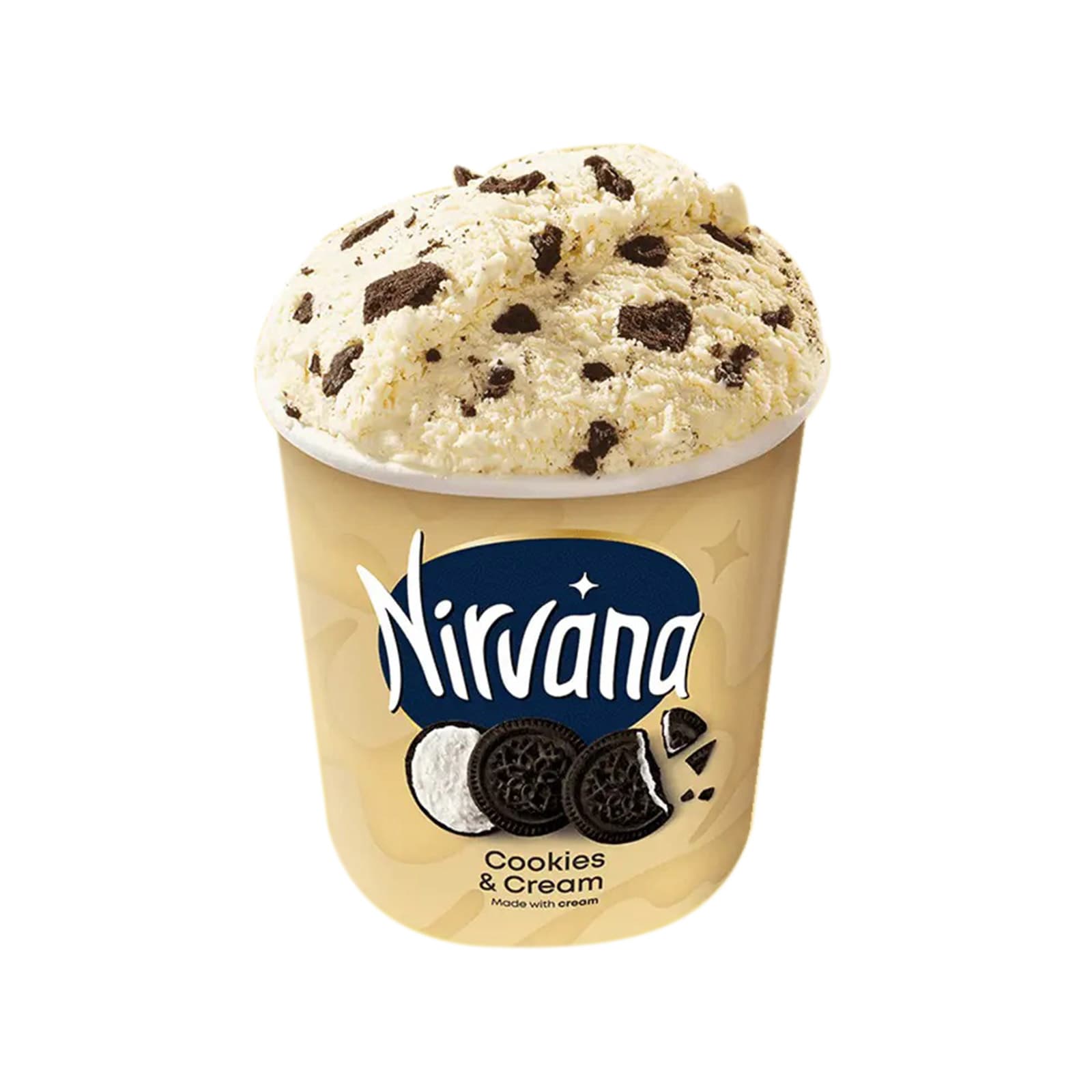 Nirvana παγωτό οικογενειακό cookies & cream 538g εικόνα 1