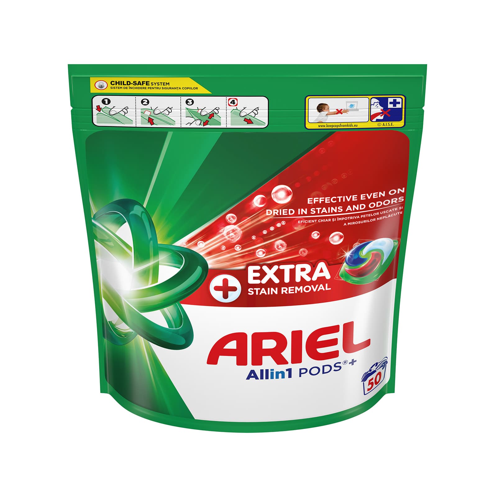 Ariel All In 1 Pods απορρυπαντικό πλυντηρίου ρούχων σε κάψουλες extra clean 1225g 50μεζ εικόνα 1
