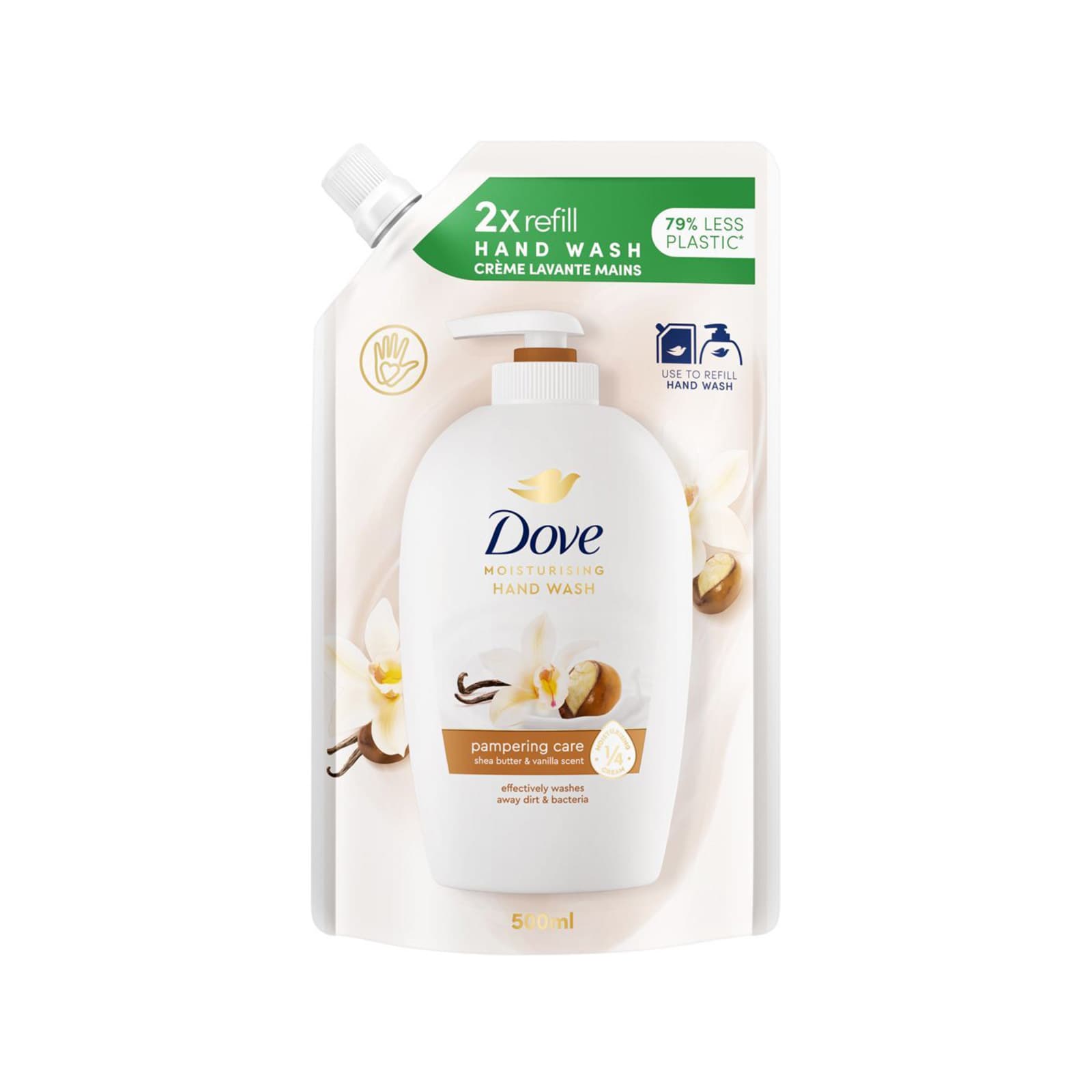 Dove υγρό κρεμοσάπουνο ανταλλακτικό shea butter with warm vanilla 500ml εικόνα 1