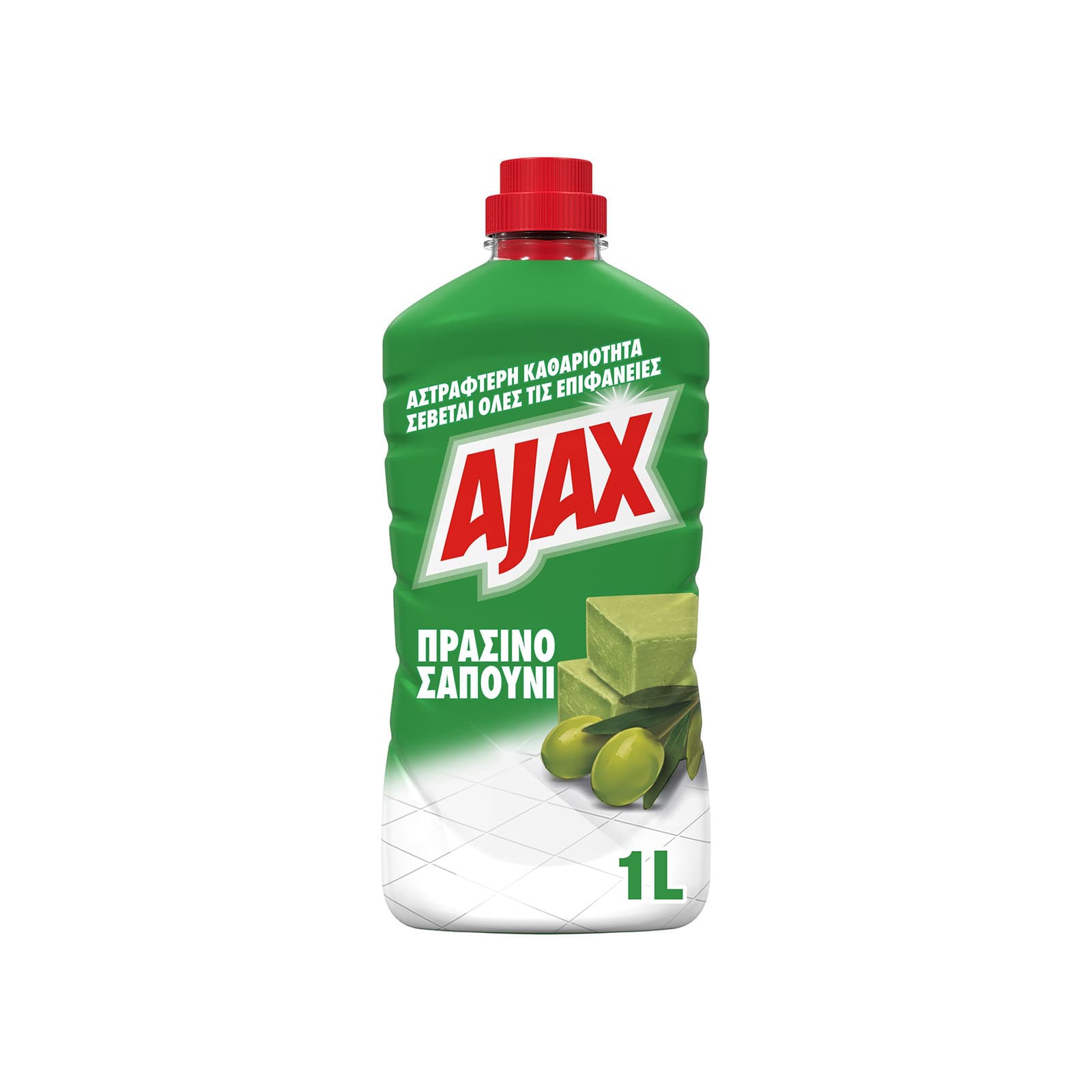 Ajax Μαρμαρα & πλακάκια υγρό καθαριστικό πατώματος πράσινο σαπούνι 1lt εικόνα 1