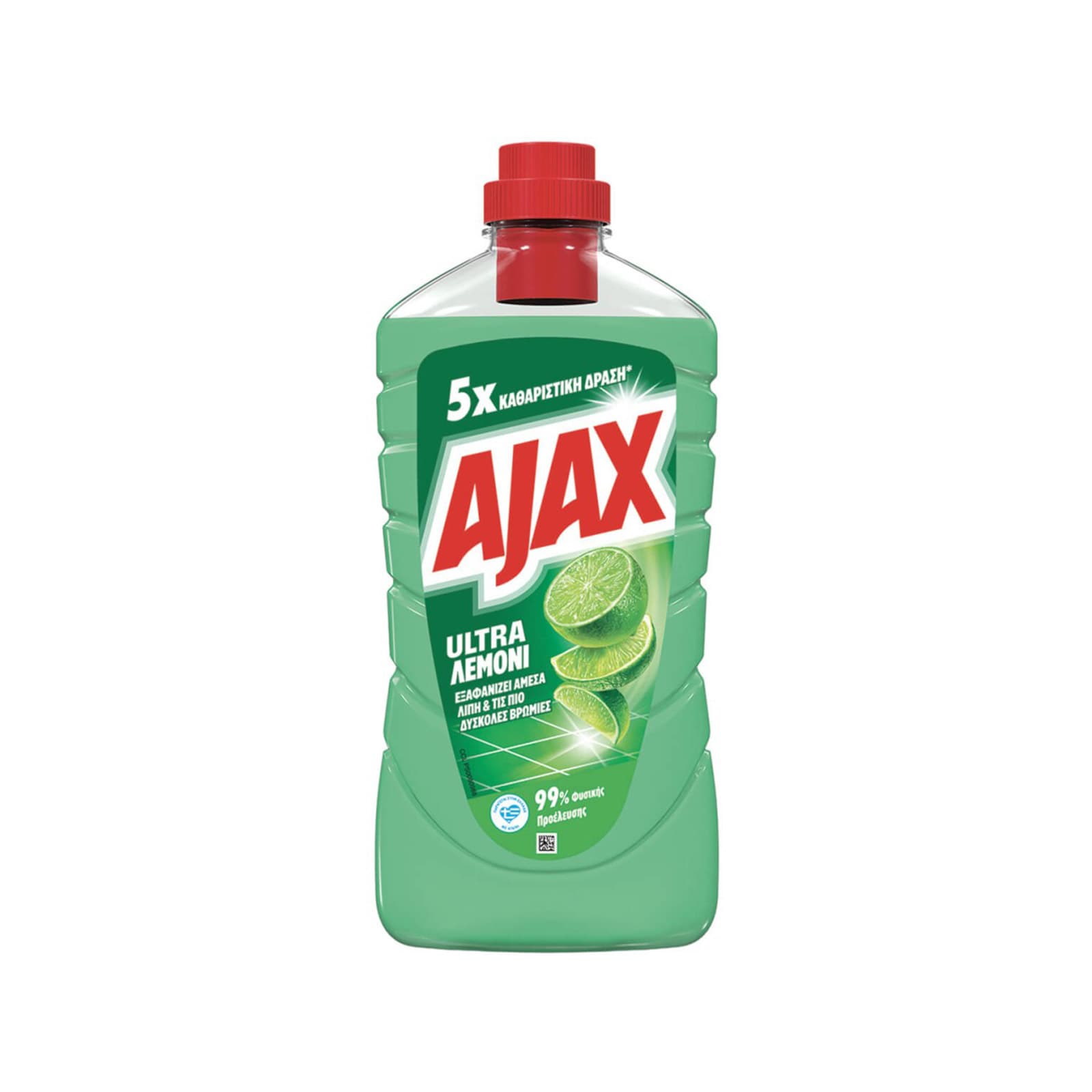 Ajax Ultra υγρό καθαριστικό οικιακής χρήσης λεμόνι 1lt εικόνα 1